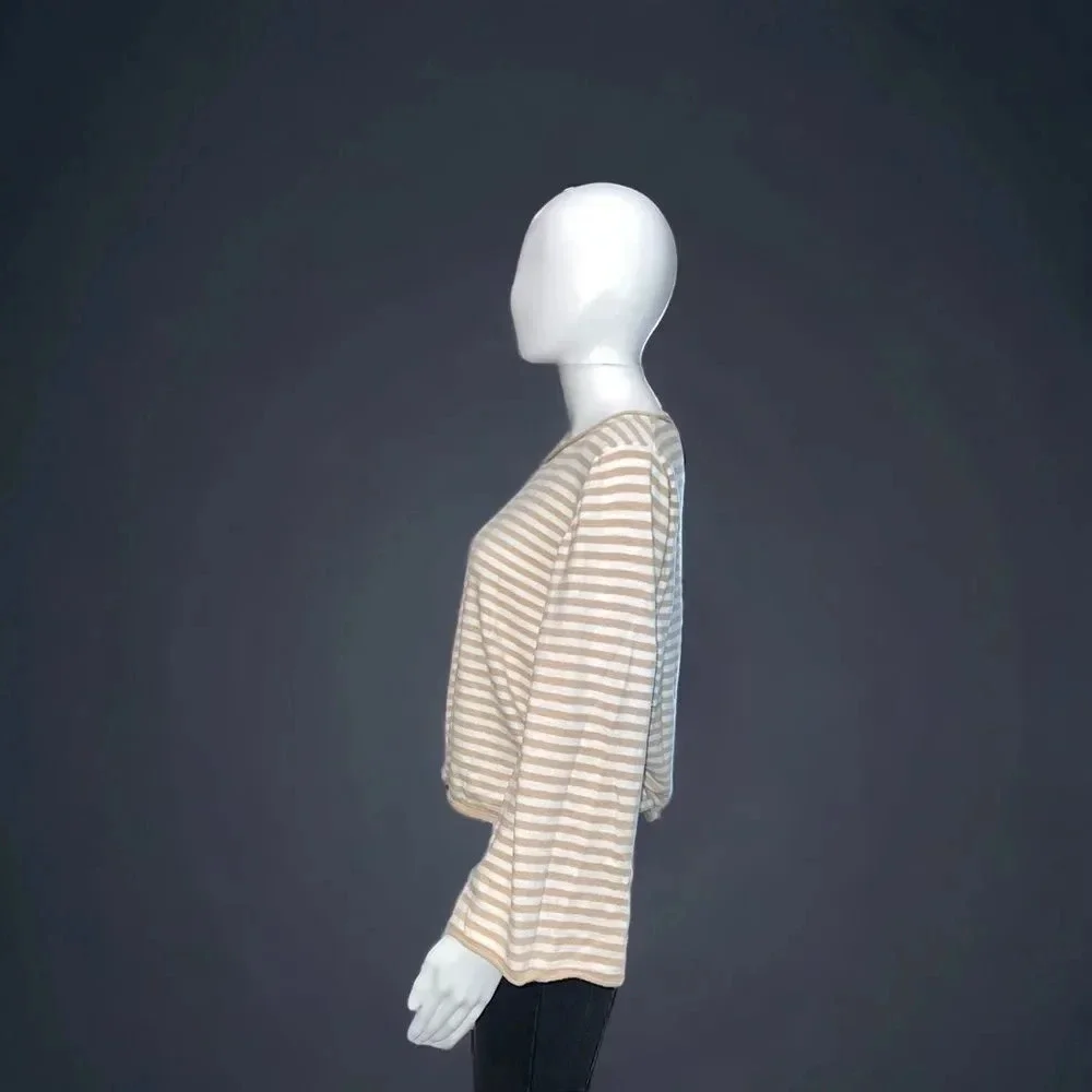 J. Crew Striped,‎ Tie Front, Boatneck Sweater / Shirt
